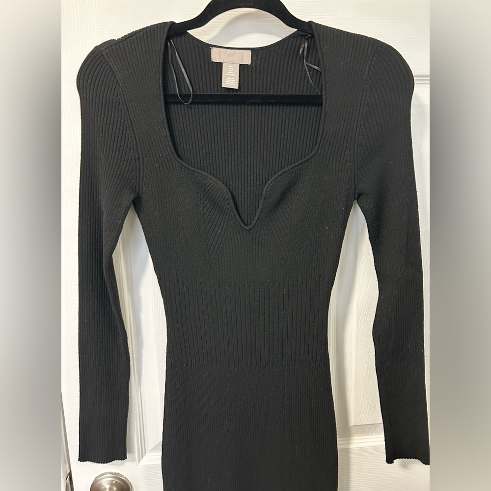 H&M Black Rib-Knit Bodycon Dress - Picture 4 of 6